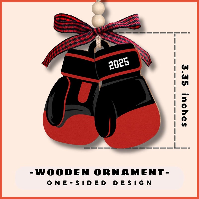 MAPDTWO Boxing Ornament - Boxing Glove Ornaments, Boxer Gloves Ornaments - Sports Boxer Gifts for Men, Women, Teenage Boys, Kids - Wood Christmas Ornament 2025 with Card - Image 2